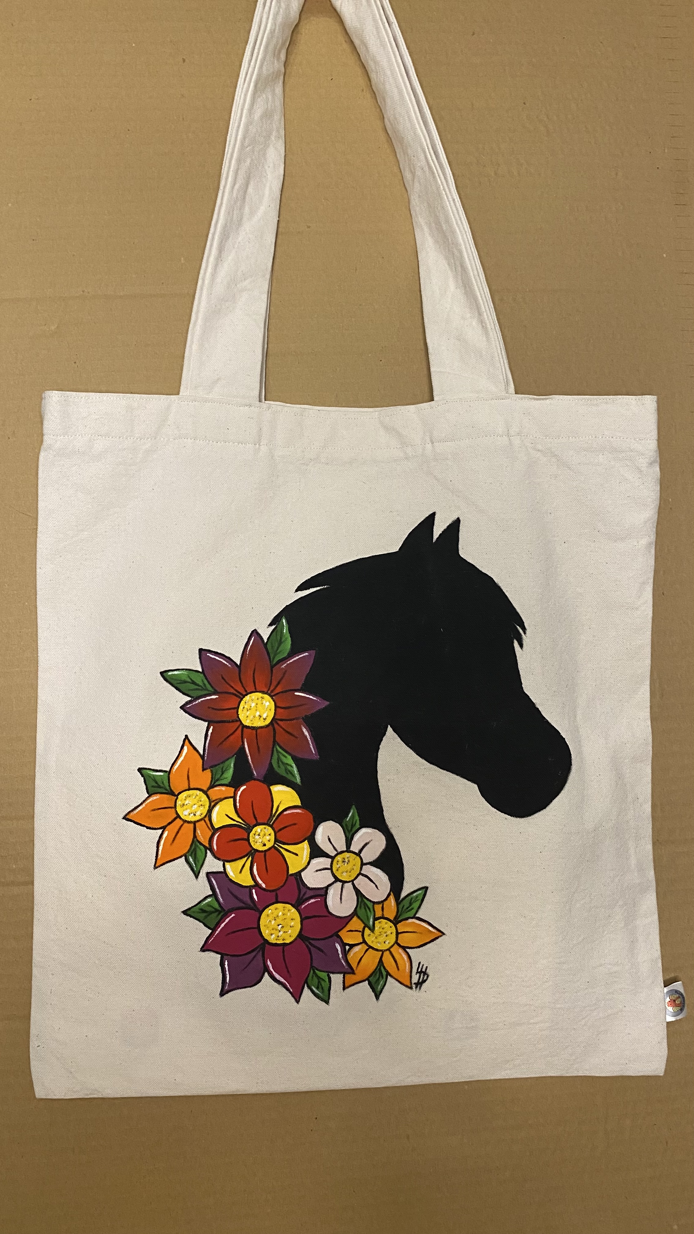 Tote bag cheval fleuri – Image 2