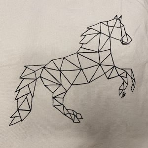 Tote bag cheval géométrique