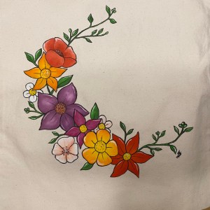 Tote bag couronne de fleurs
