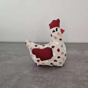 Cale porte poule tissu cœur. Pour éviter que les portes claquent. Pratique et joli