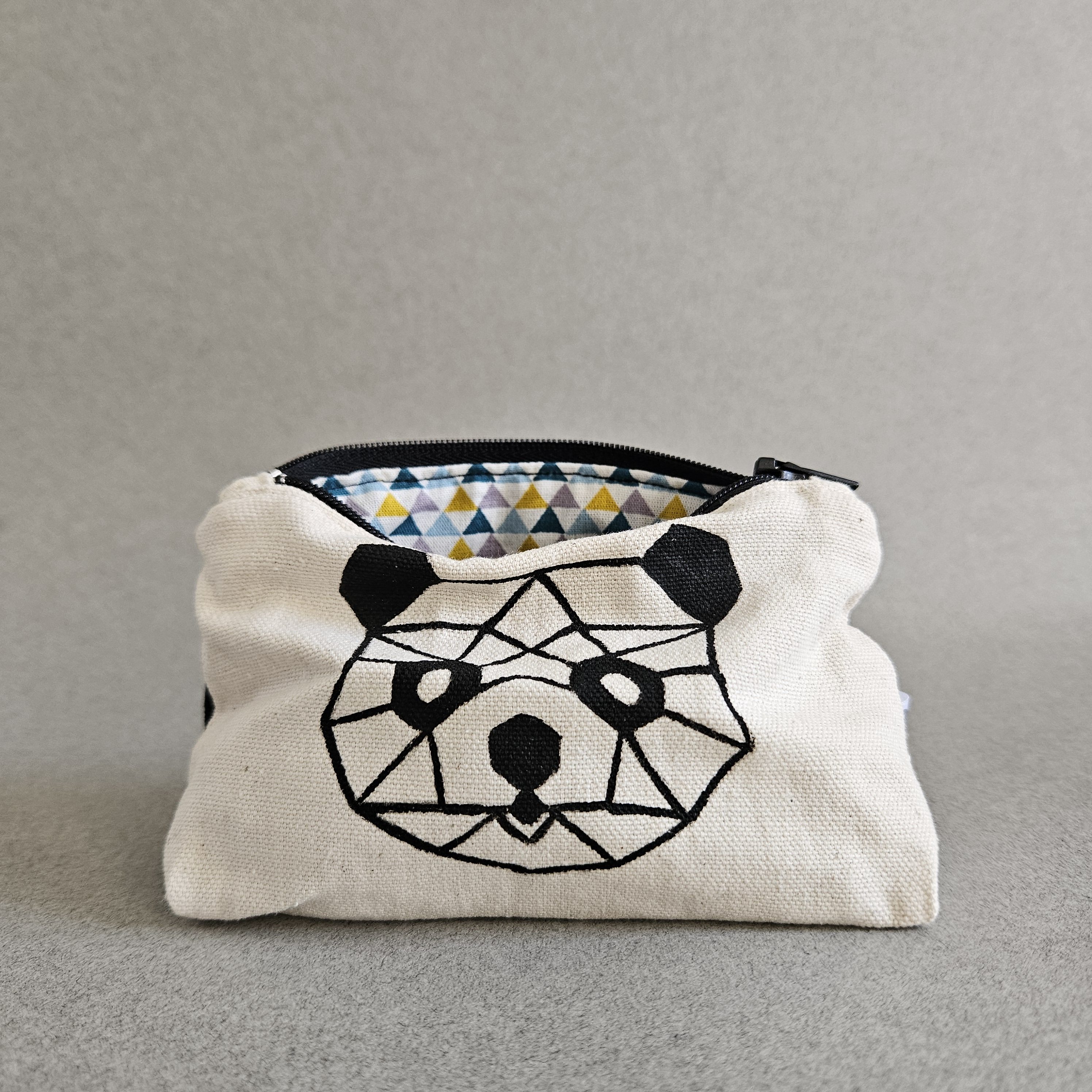 Doublure porte-monnaie panda géométrique