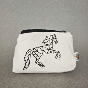 Vue de face ouvert porte-monnaie cheval géométrique