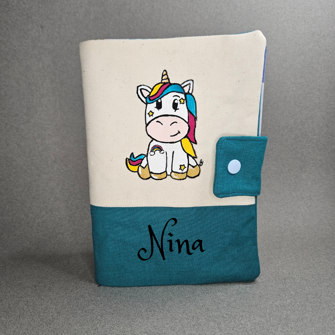 Protège carnet de santé licorne personnalisé