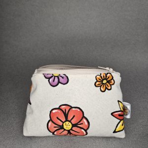 Porte-monnaie fleurs vue de face ouvert