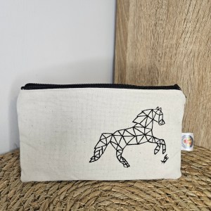 Pochette cheval géométrique vue de face