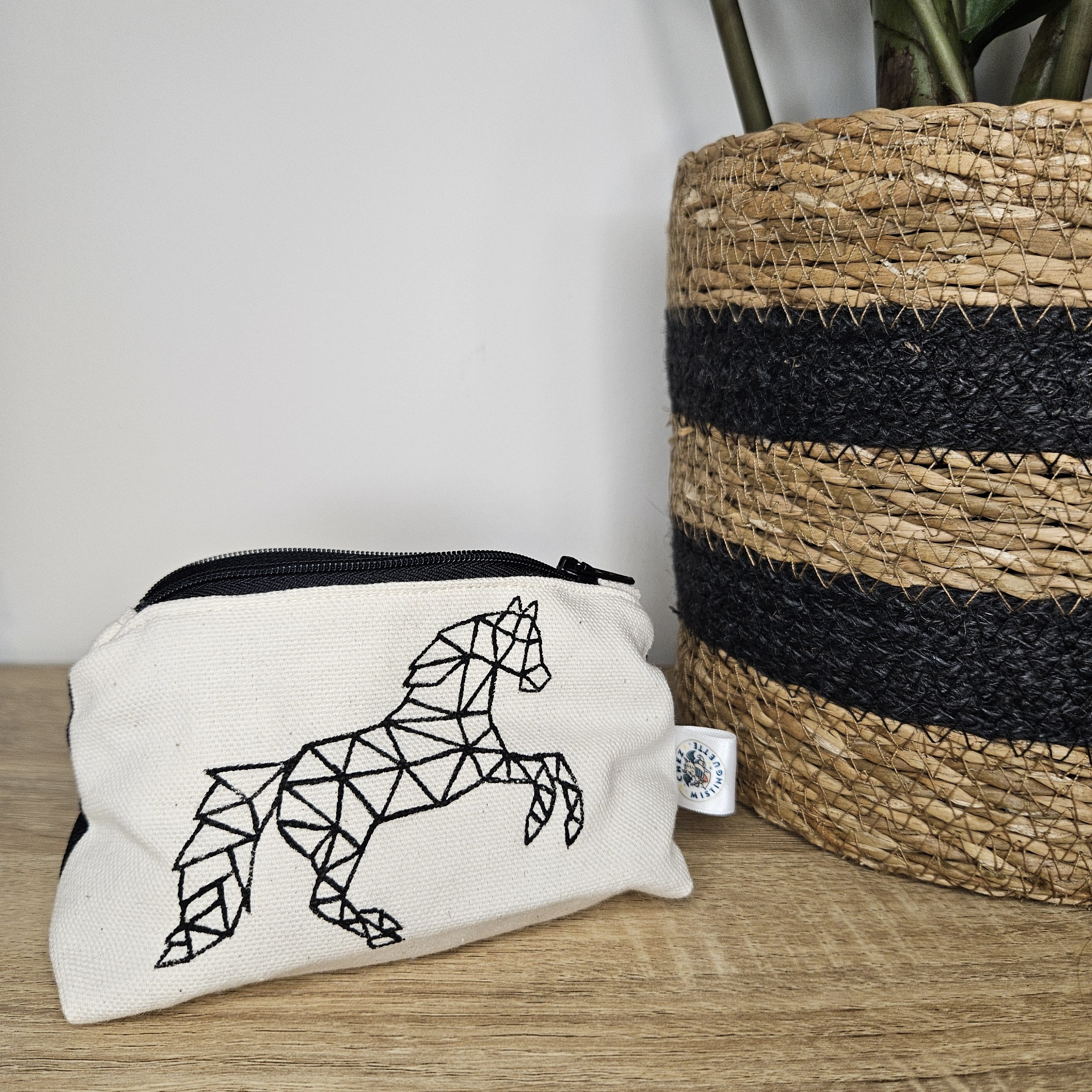 Porte-monnaie cheval géométrique