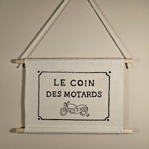 Banderole murale "Le coin des motards"
