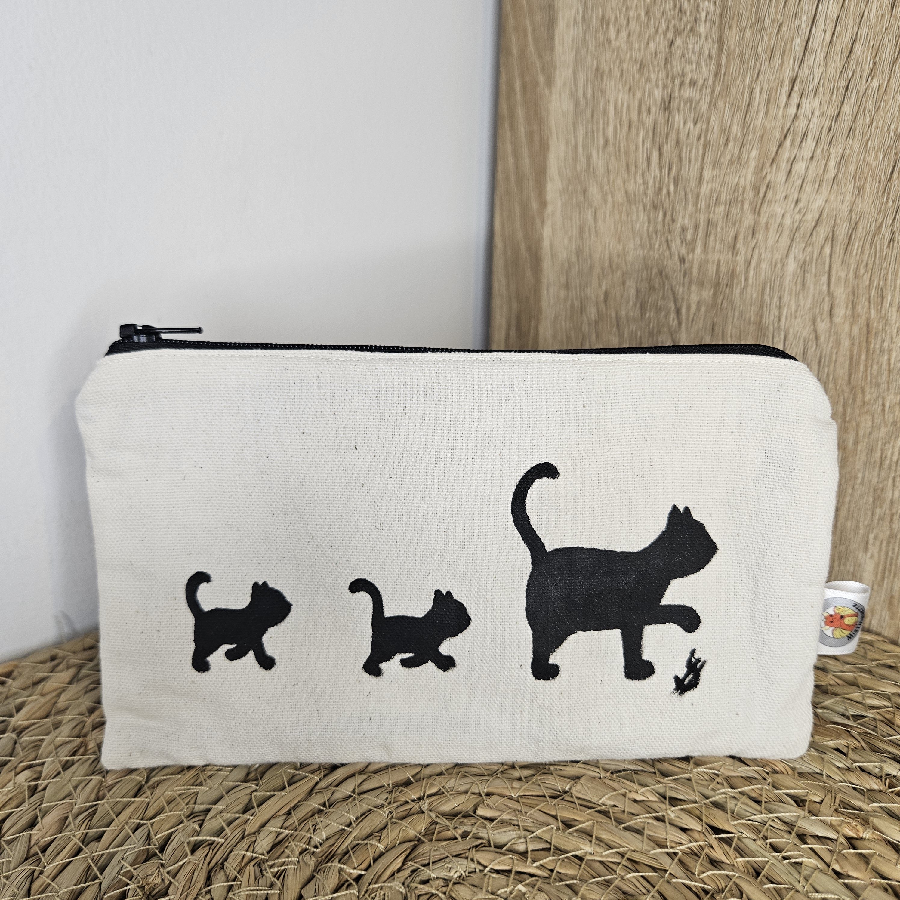 Pochette 3 petits chats peinte à la main