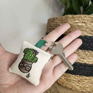 Porte-clé cactus à lunettes