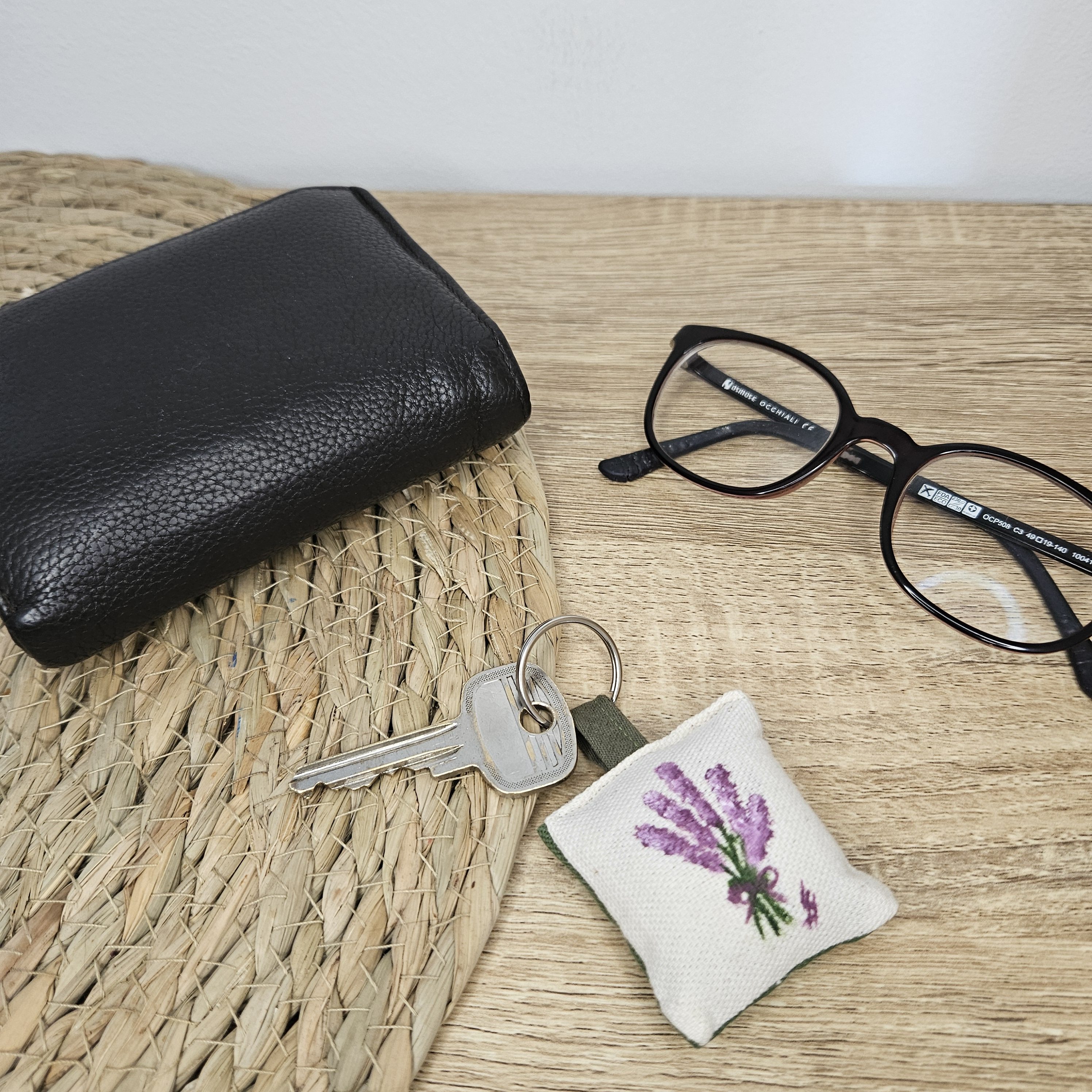 Porte-clé lavande, anneau en métal pour accrocher à ses clés