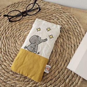 étui à lunettes clic-clac motif éléphant