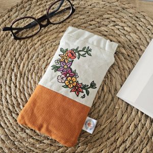 étui à lunettes clic-clac motif fleurs