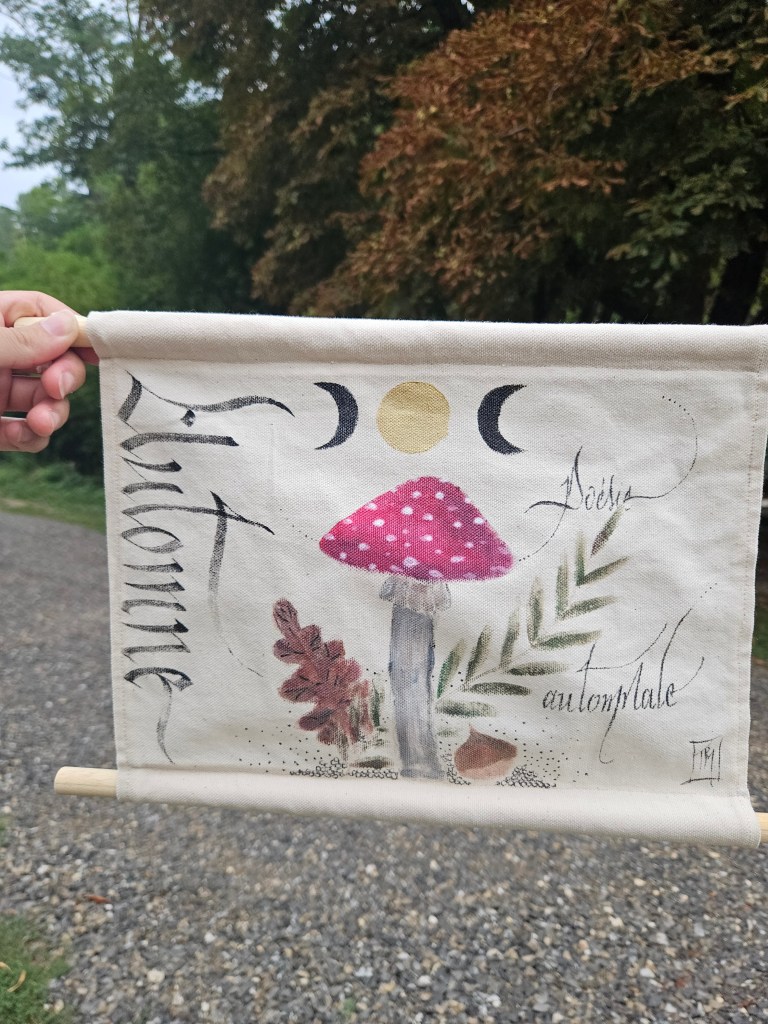 Réalisation d'une des participantes à l'atelier peins ta banderole