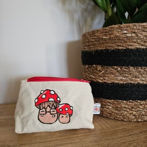 Porte-monnaie champignons cartoon