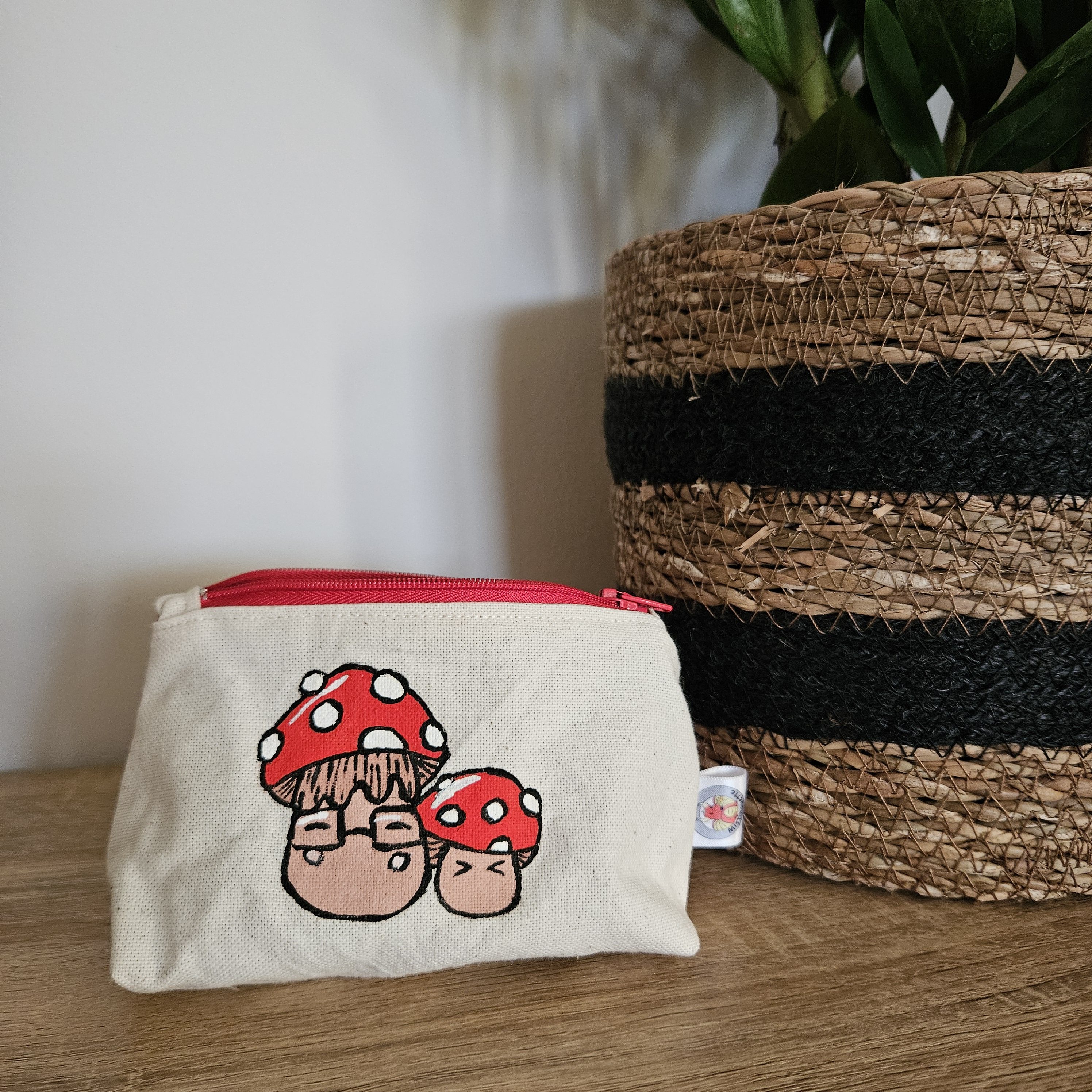Porte-monnaie champignons cartoon