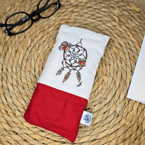 étui à lunettes attrape-rêve rouge