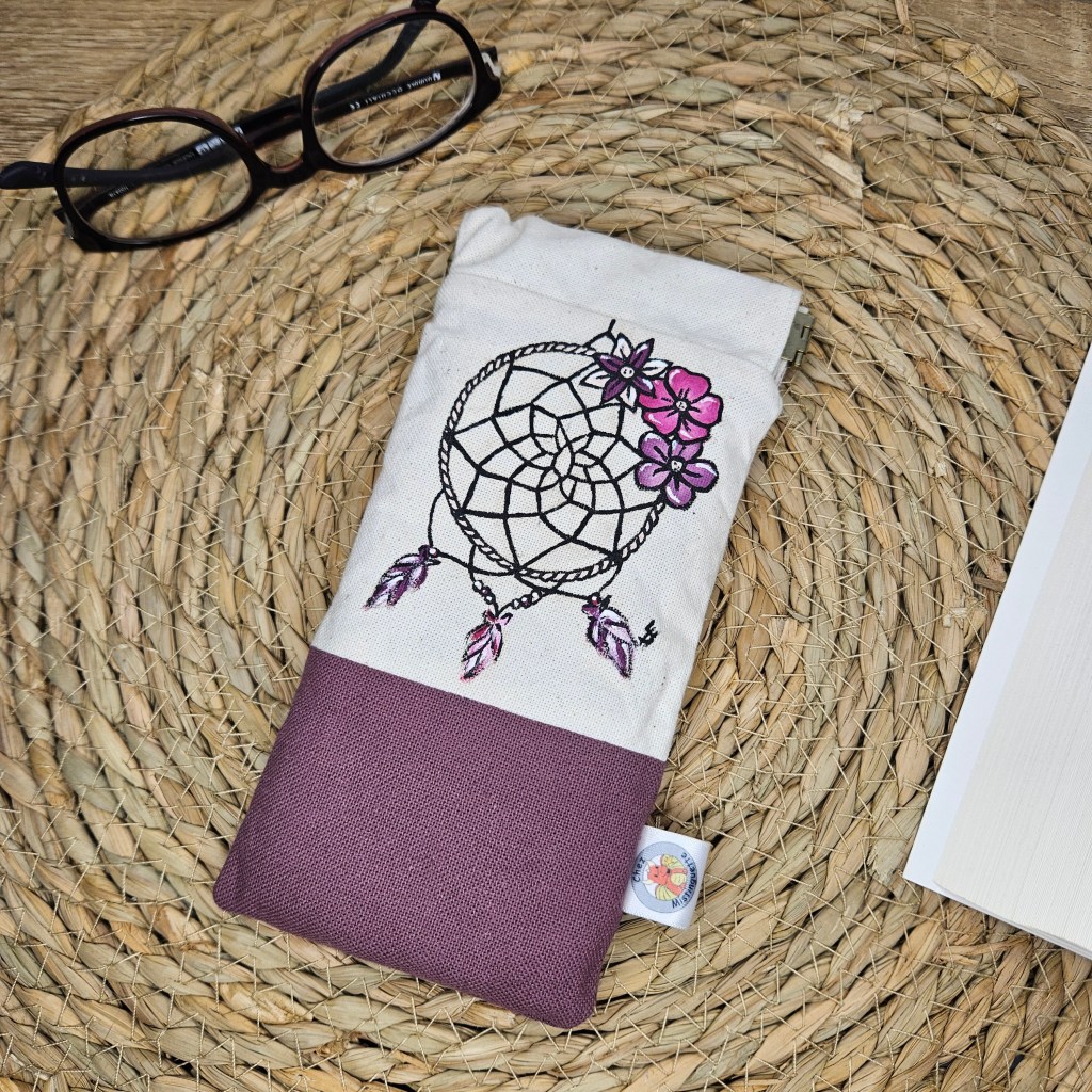 étui à lunettes attrape-rêve rose